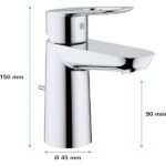 Grohe Bauloop 12 M-size Single-lever Basin Mixer 2376210F price in Dubai