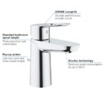 Grohe Bauloop 12 M-size Single-lever Basin Mixer 2376210F price in UAE