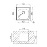 E33 – 1B Inset Stainless Steel Sink AXO (46.5 x 43.5 cm)